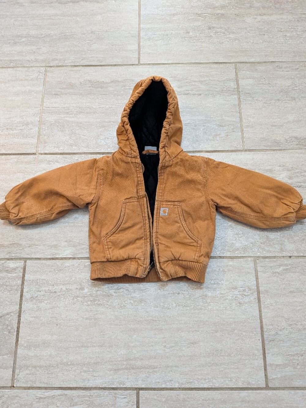 Carhartt Jacket Toddler 2T Hoodie Quilted Duck Canvas